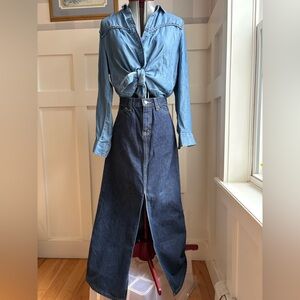 GAP Vintage Indigo Denim Maxi Skirt 10 Boho 90’s Classic